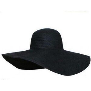 Women's Ridge Wide Floppy Brim Summer Beach SunHat Straw Cap Party Garden Travel